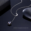 Latest Design New Fashion Necklace Jewelry Statement Gift Elegant Crystal Colorful 925 Sterling Silver Moon Star Simple Necklace